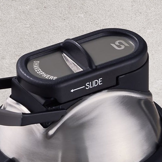 ShakeSphere Steel Slide Cap for Matte Black Protein shaker bottle