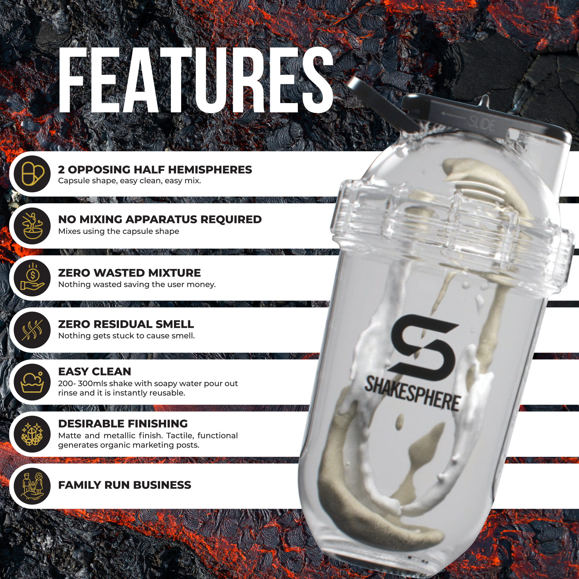 700mls ShakeSphere Tumbler View Matte Grey/Grey Logo/Black Window