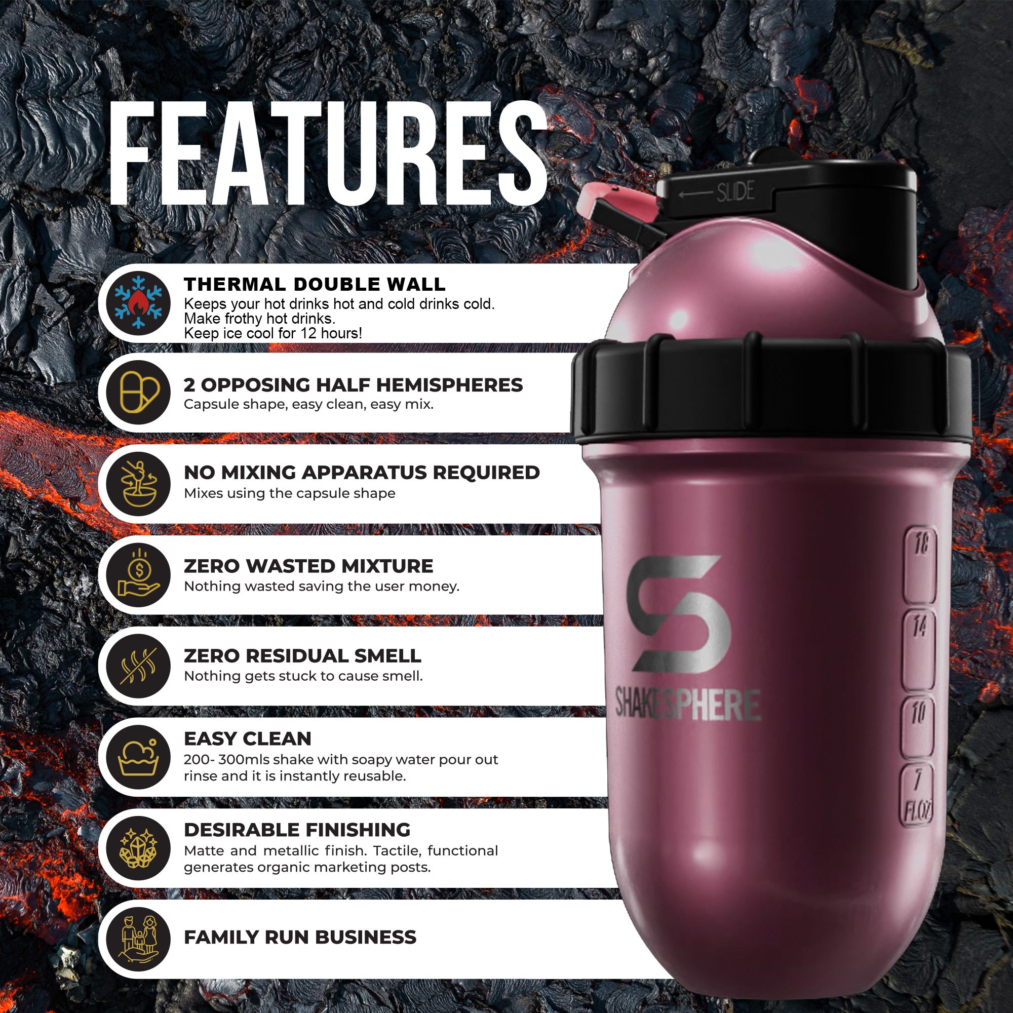 Protein shaker bottle 700mls