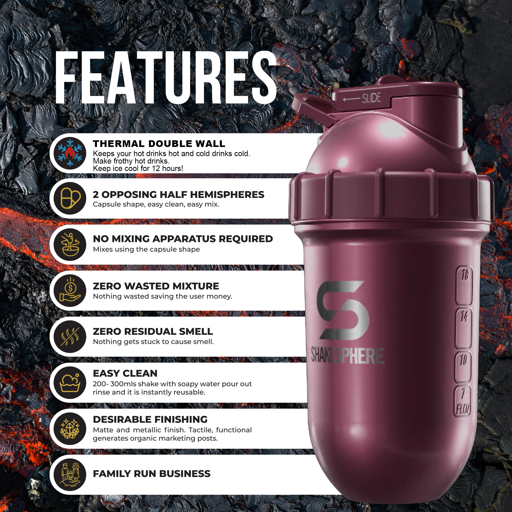 Protein shaker bottle 700mls