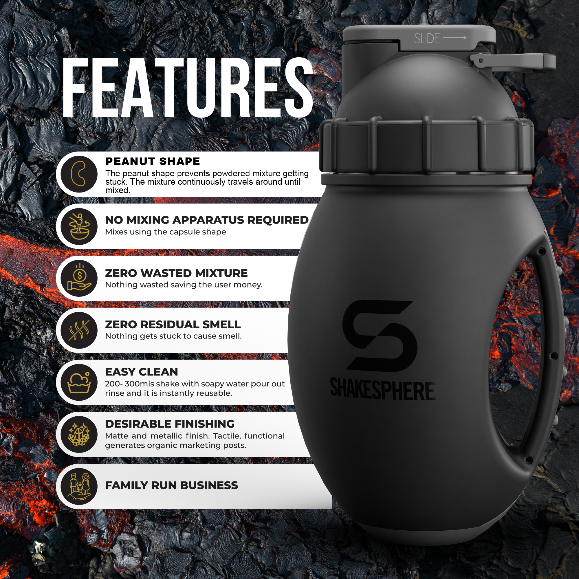 ShakeSphere Mixer Jug 1.3l Matte Black