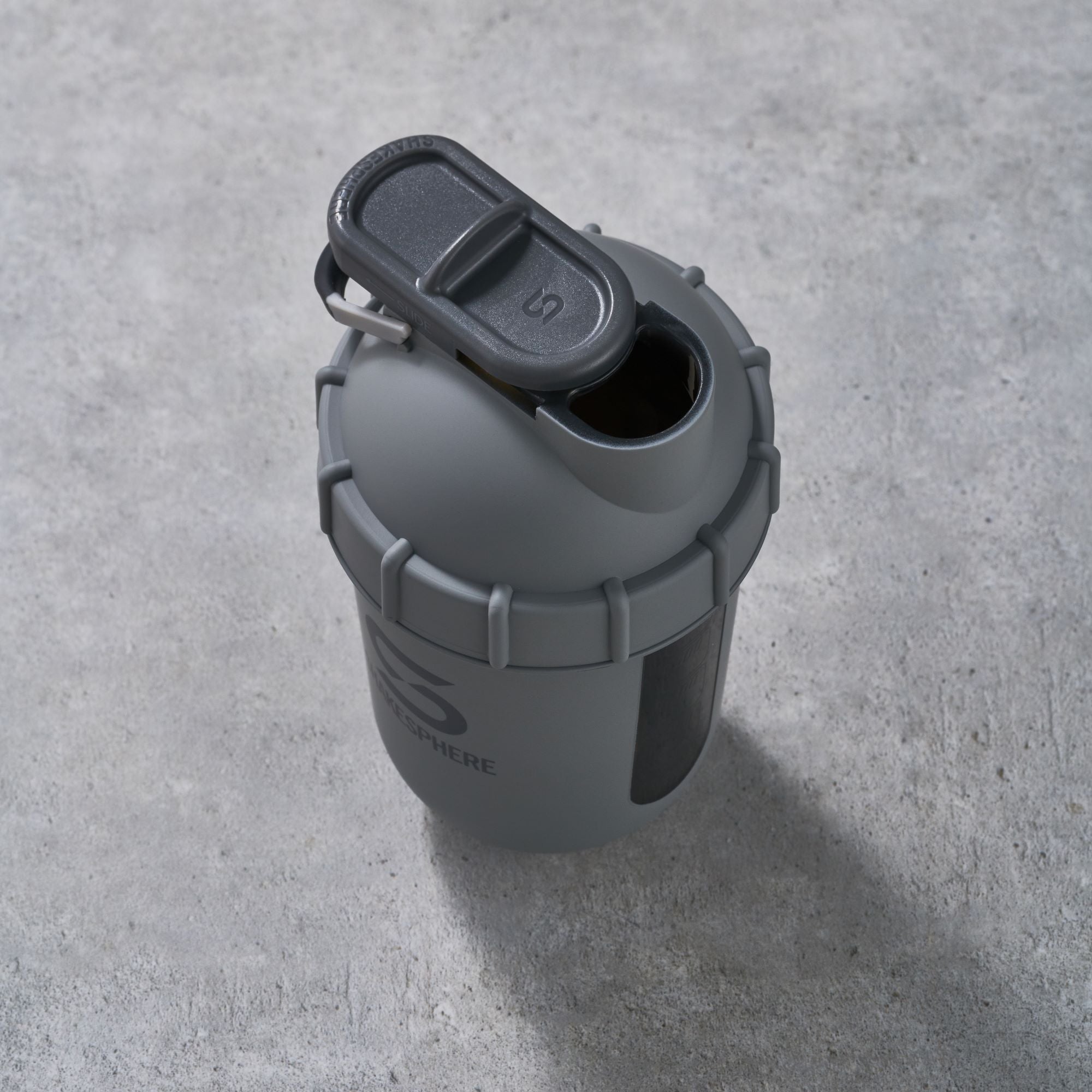 700mls ShakeSphere Tumbler View Matte Grey/Grey Logo/Black Window