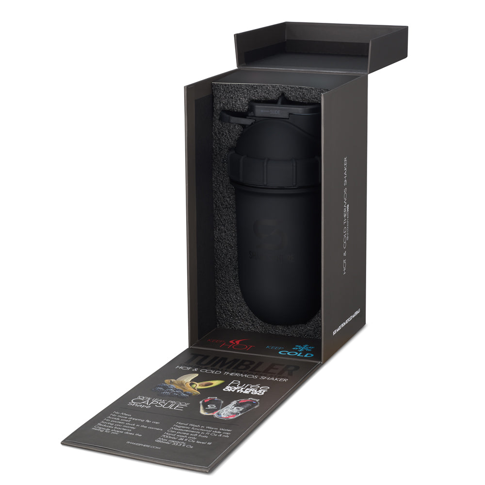 700mls ShakeSphere Tumbler Double Wall Steel Matte Black