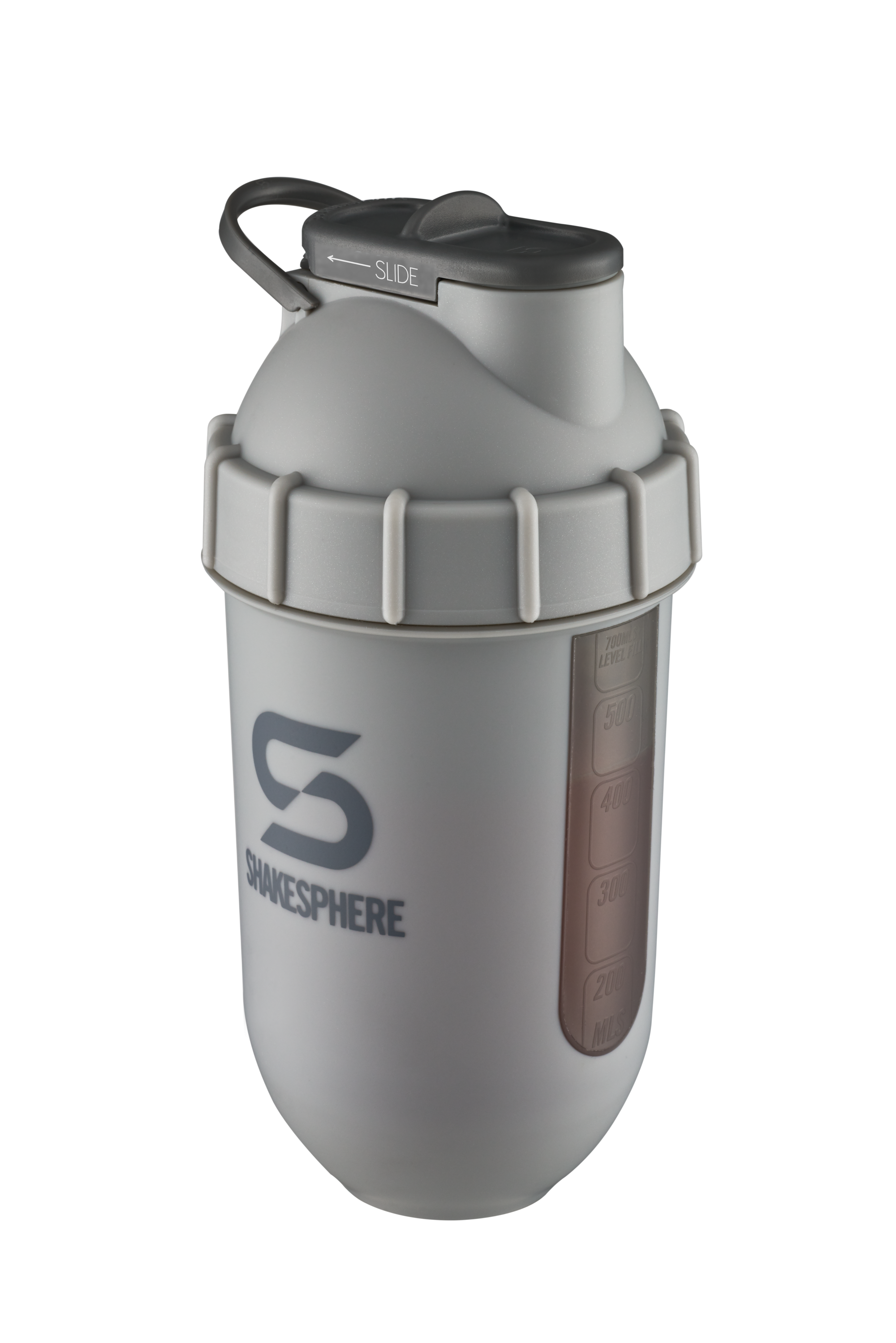 700mls ShakeSphere Tumbler View Matte Grey/Grey Logo/Black Window